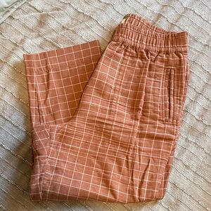 Madewell Rust Plaid Ankle Pants